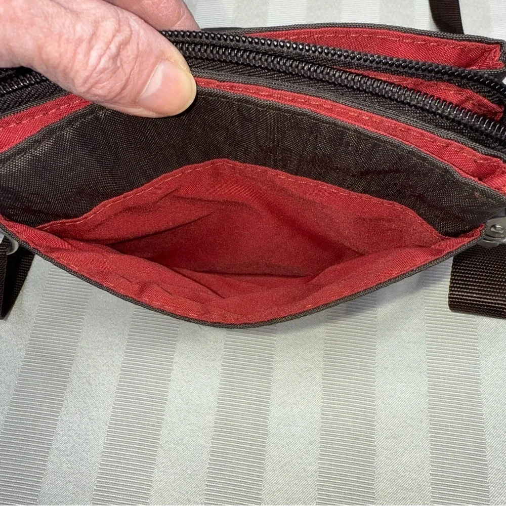 Baggalini Divide Brown Small Crossbody Purse Flap Magnetic Closure